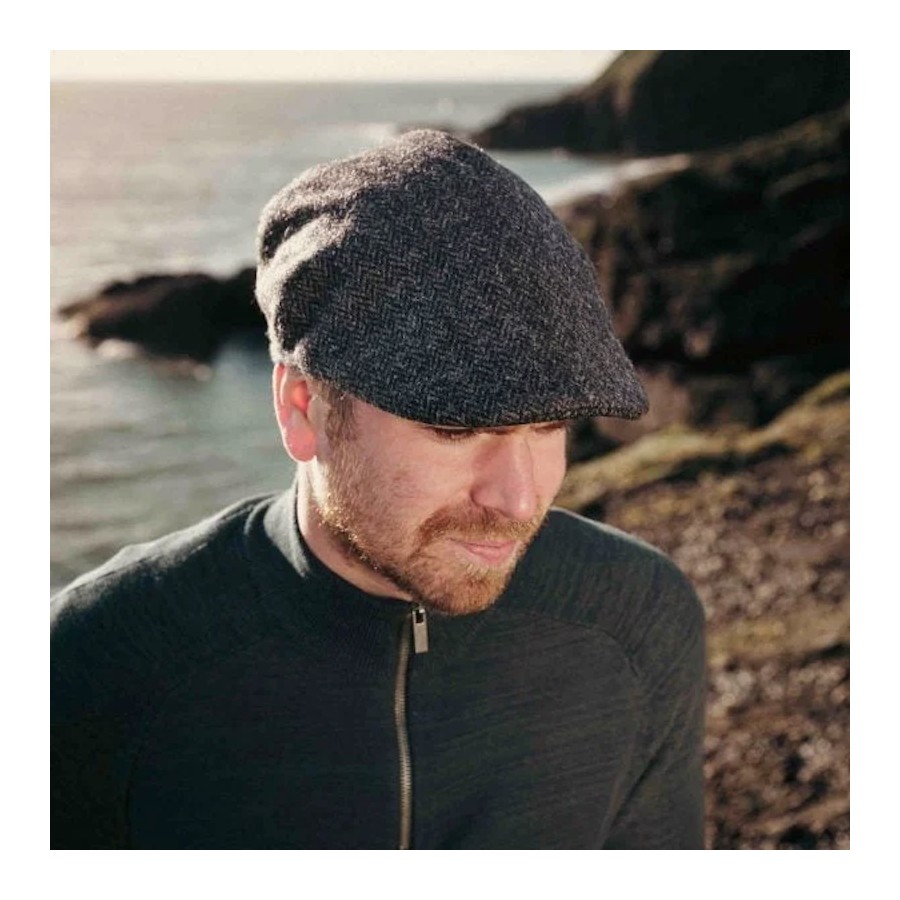 Schmale Tweed Cap von JOHN HANLY. Made in Ireland.