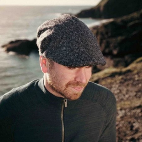 Schmale Tweed Cap von JOHN HANLY. Made in Ireland.