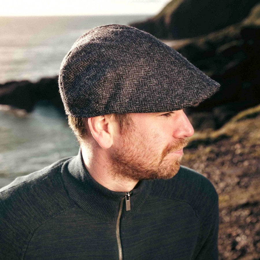 Schmale Tweed Cap von JOHN HANLY. Made in Ireland.