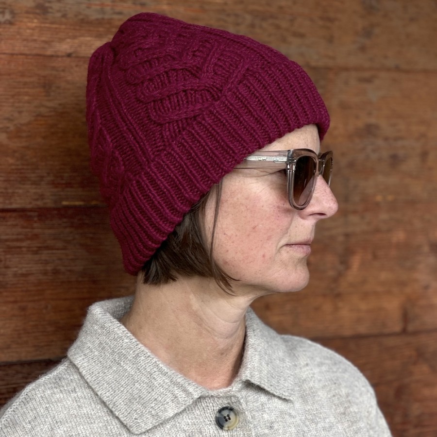 Cable Hat von Fisherman out of Ireland, Farbe: berry