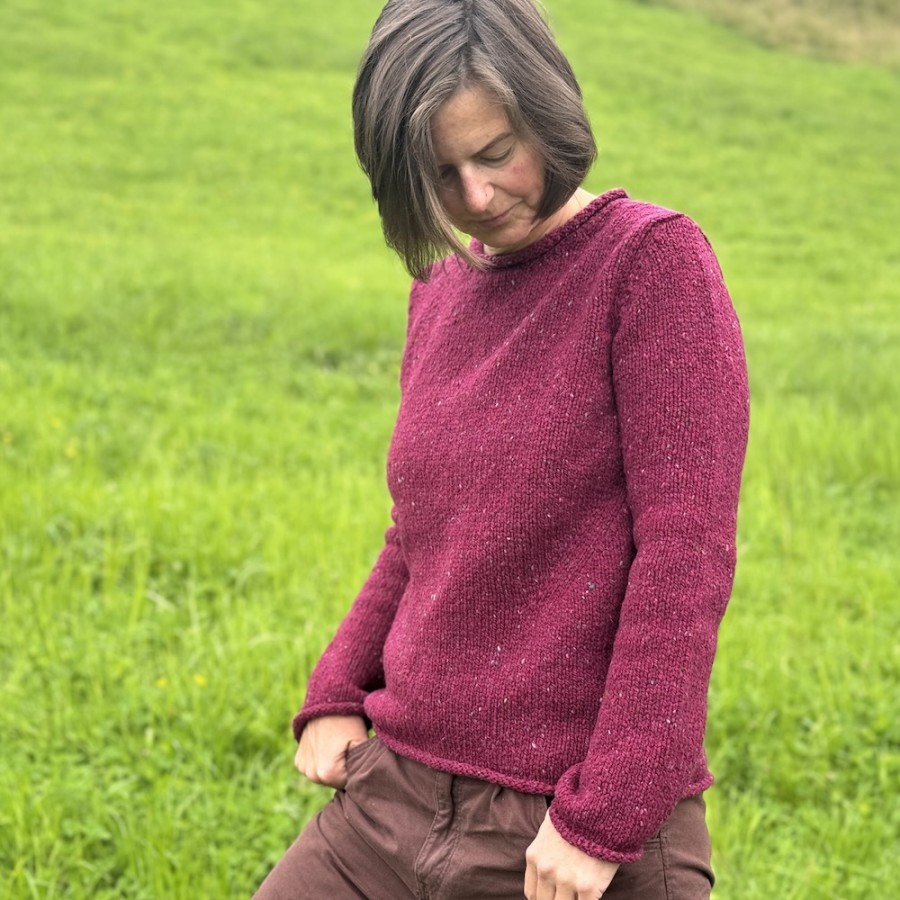 Lässiger Donegal Tweed Wollpullover mit Rollbündchen von Fisherman out of Ireland